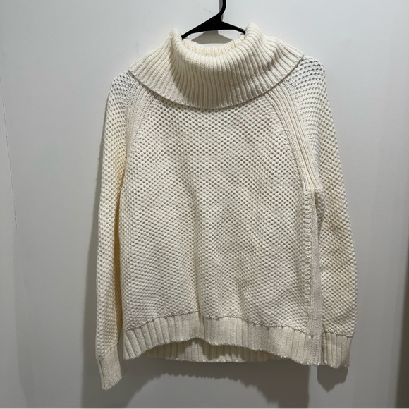 Haven Well Within Sweaters - Haven Well Within Chunky Knit Turtleneck Sweater Cream XS Cotton Cowl Neck